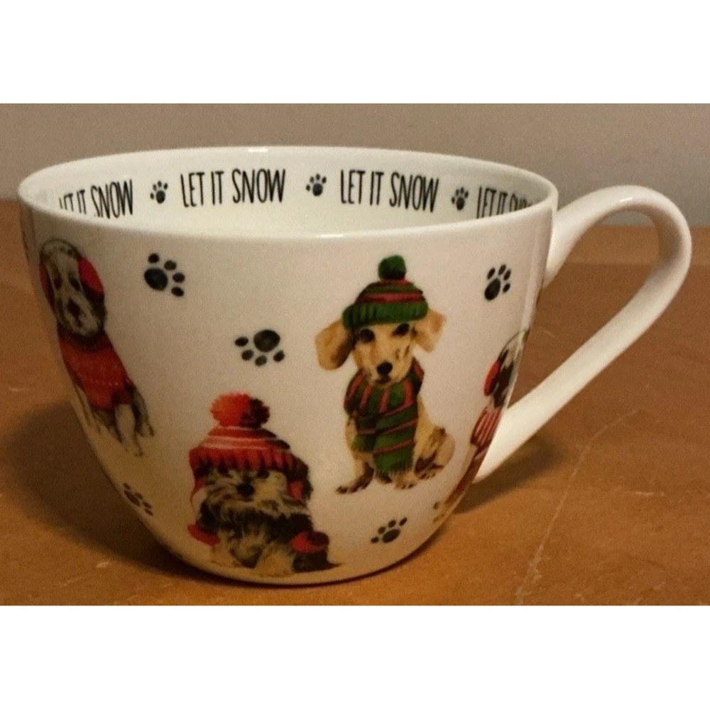 Portobello Dogs in Sweaters‎ "Let it Snow"  Multicolor Tea Coffee Mug 16 oz
